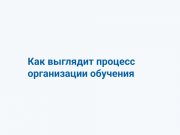 Как выглядит процесс организации обучения